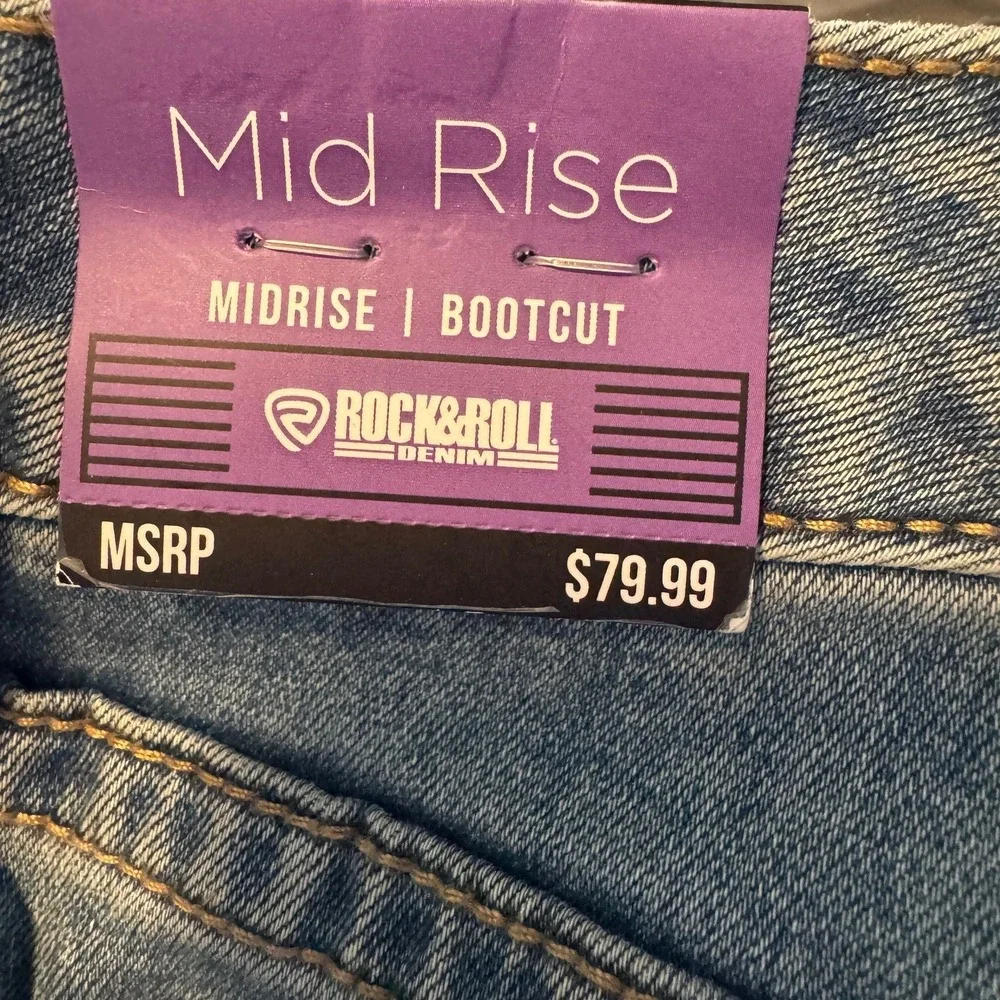NEW Rock & Roll Denim Flawless Fit Bootcut Jeans Women's 33X32 Mid Rise‎ Landman